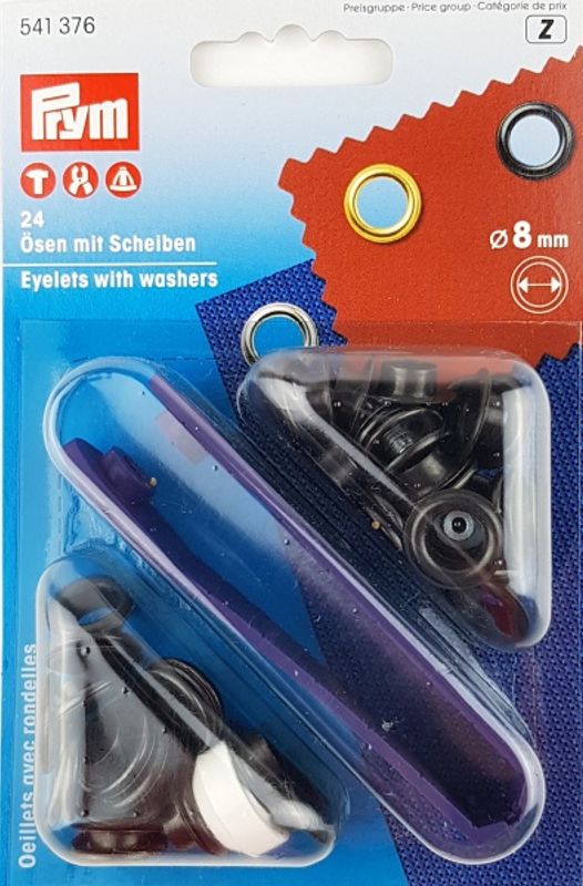 Maljer Sort 8 mm 24 stk - Prym