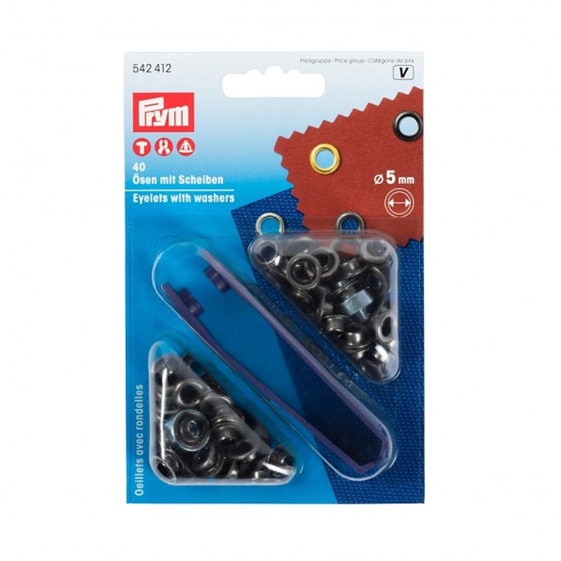 Maljer Sort 5 mm 40 stk - Prym