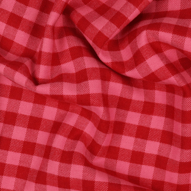 Pink/Red Checks - Flanell/Viskose