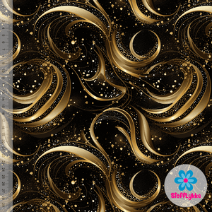 Hovedbilde Black/Gold Swirls - French Terry