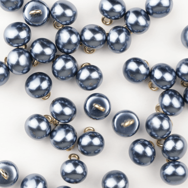 Ava Tåkeblå - 10 mm Metall Knapp