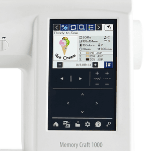 Hovedbilde Janome Memory Craft 1000 Silky White Sy- og Broderimaskin