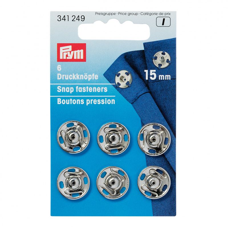 Prym Trykknapp 15mm Sølv