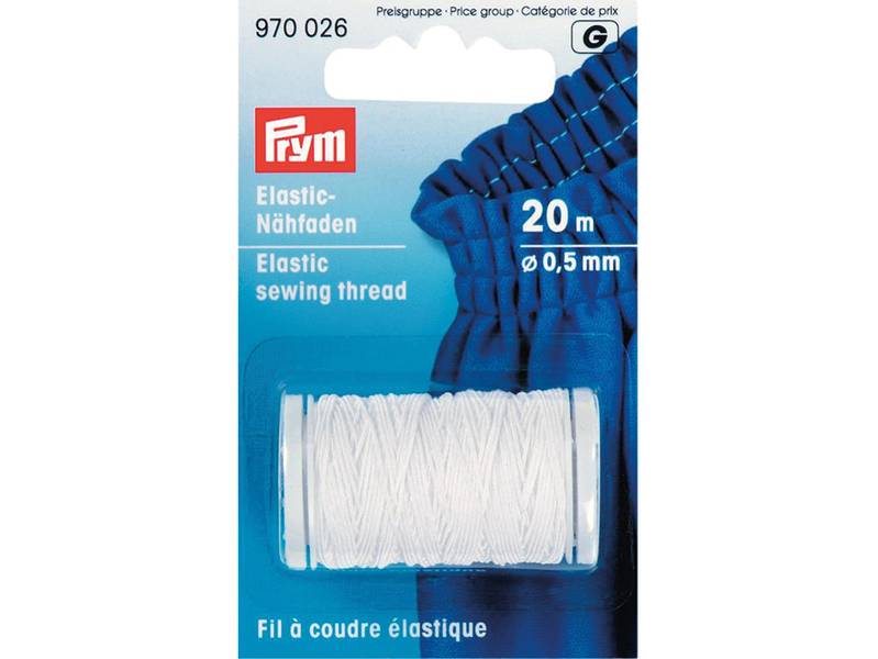 Elastisk Tråd Hvit 0,5mm 20m Prym