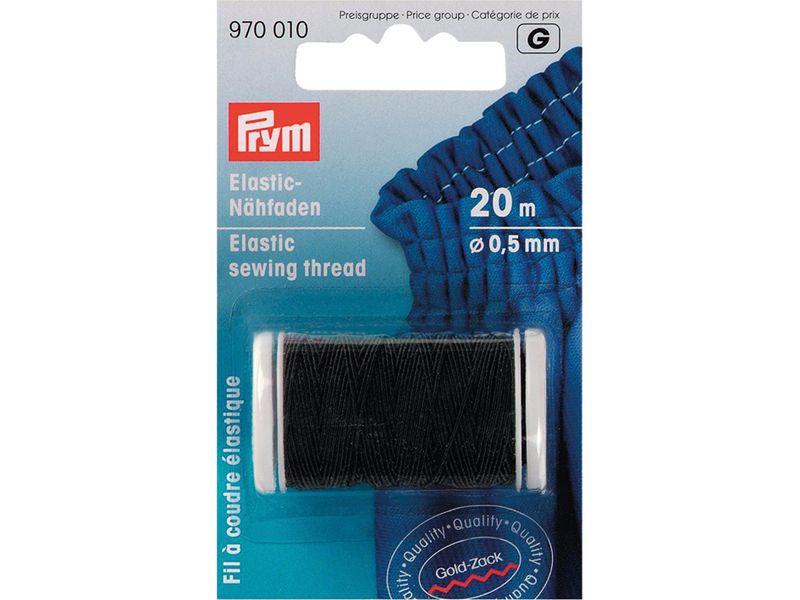 Elastisk Tråd Sort 0,5mm 20m Prym