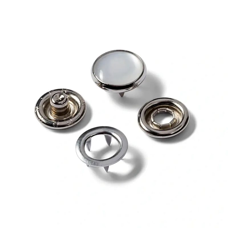 Refill Perlemor Metalltrykknapper 12 mm
