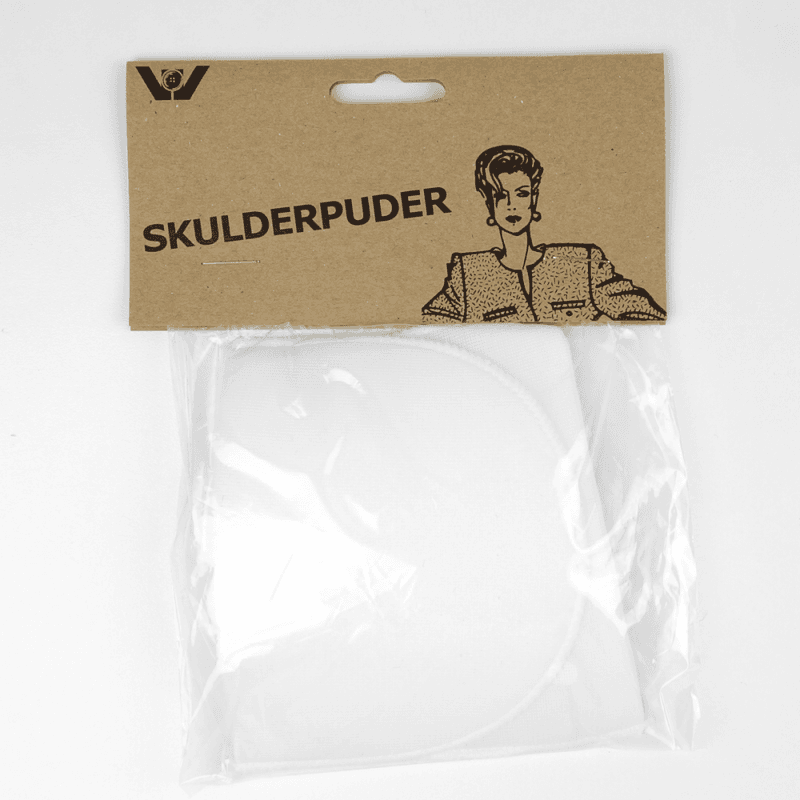 Skulderputer Hvit 10 mm