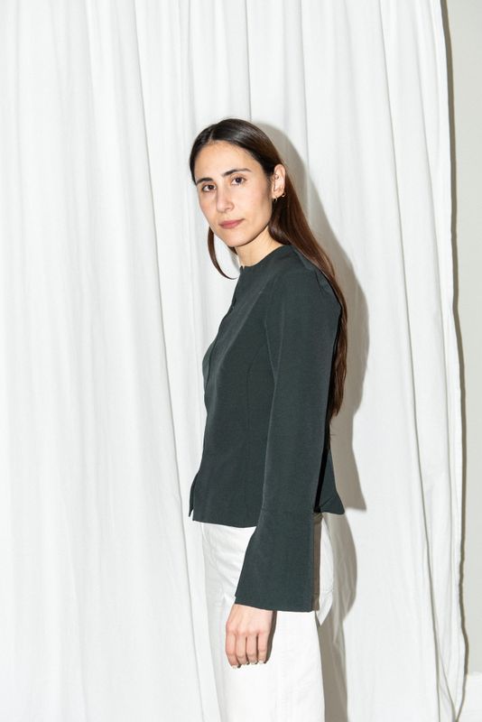 Silhouette Blouse x Trumpet Sleeve - Puff and Pencil