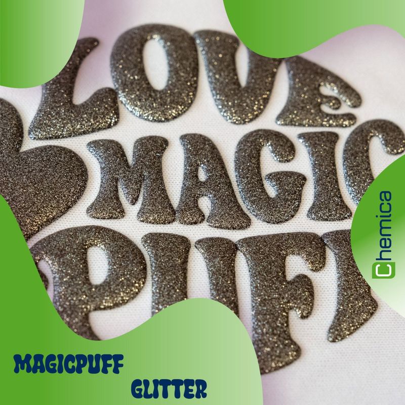 HTV Glitter Puff Silver 50x30cm