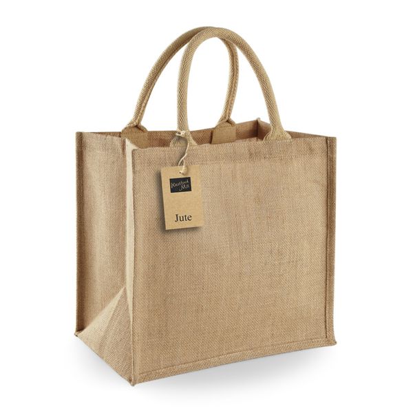 Jute Midi Tote Bag - Natural