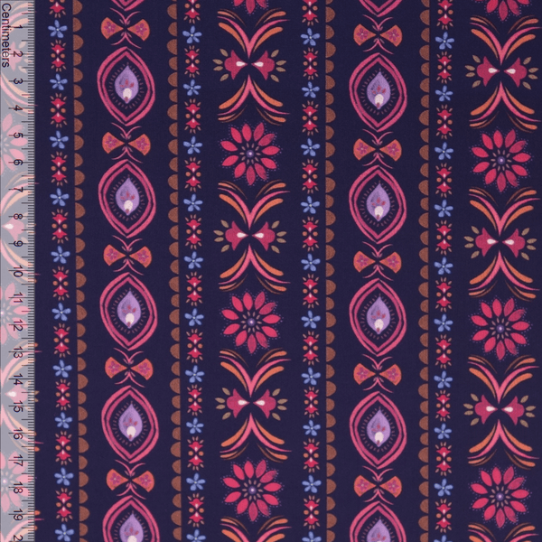 Deco Stripe Navy - Fast Bomull