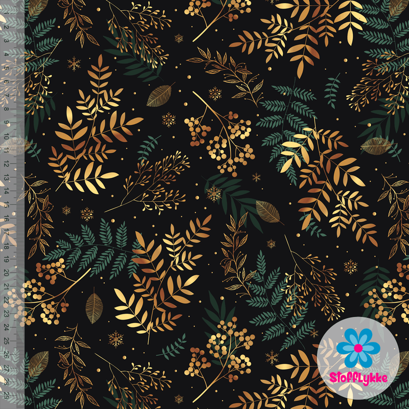 Gold & Green Leaves - Jersey