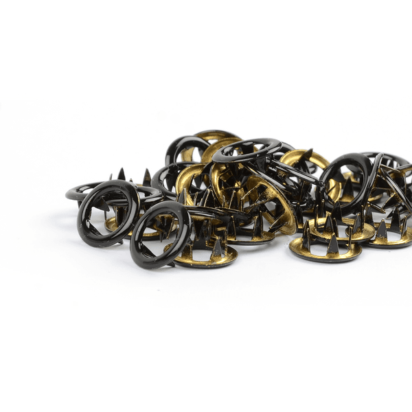 Sort TD metalltrykknapper - 10 stk