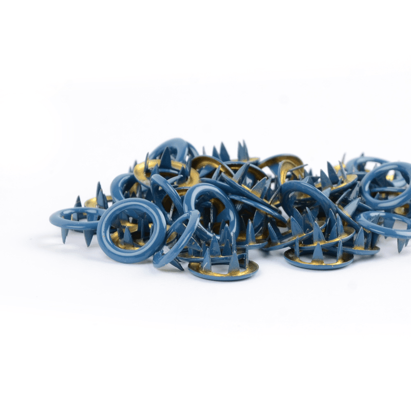 Dark Blue TD metalltrykknapper - 10 stk