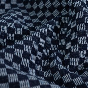 Hovedbilde Checks M&oslash;rk Bl&aring; - Denim Jacquard