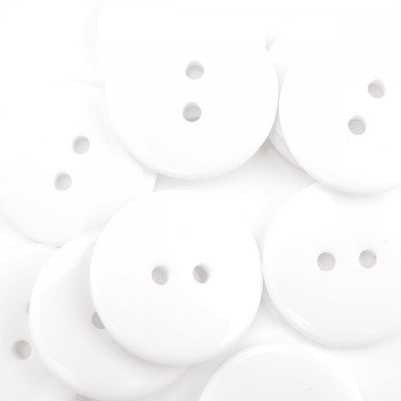 Basic Hvit - 23 mm Resin Knapp