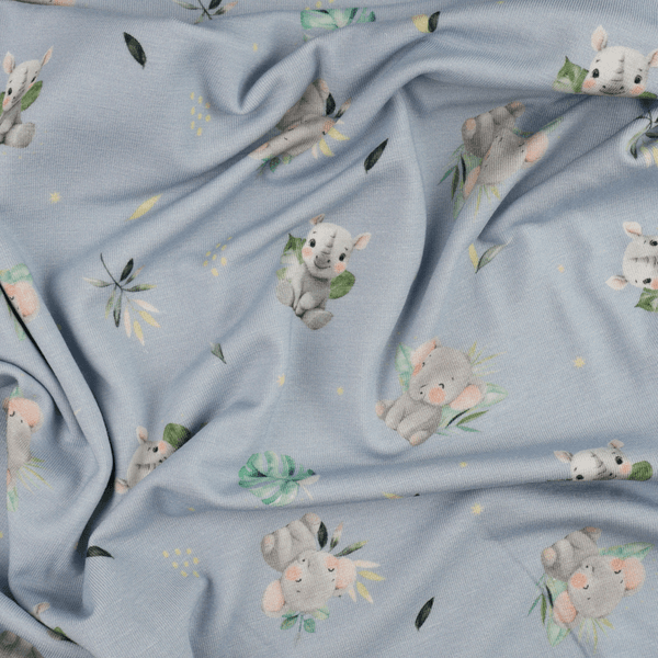 Jungeldyr Bl&aring; - Bambusjersey