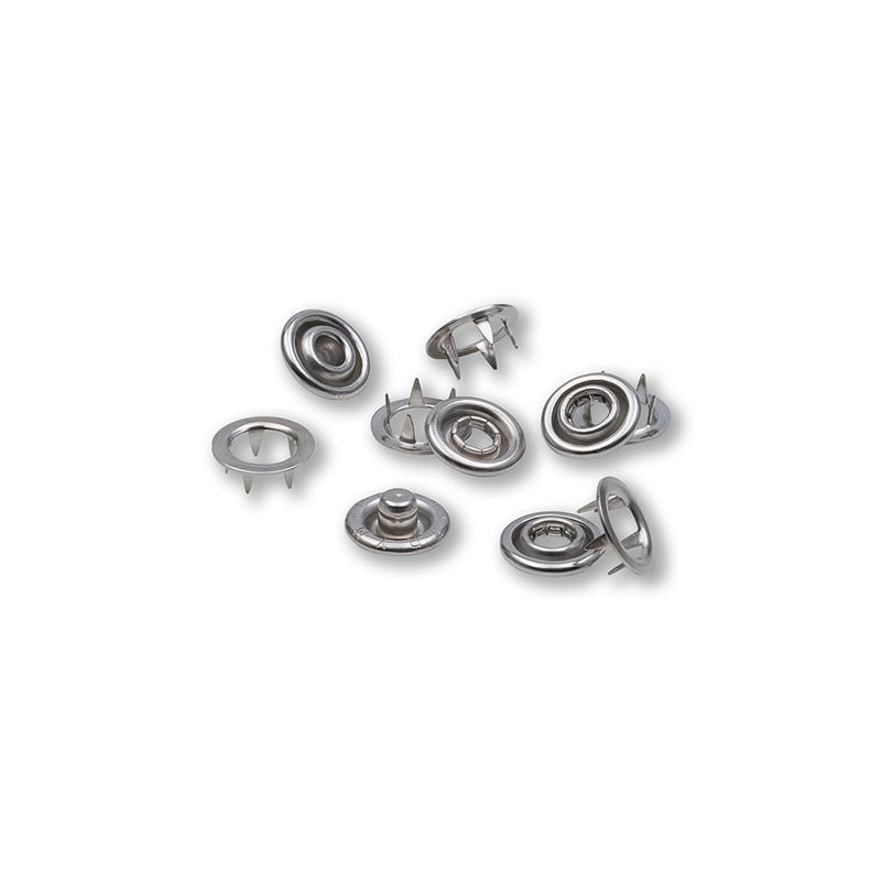 Refill Sølv Ring Metalltrykknapper 10 mm