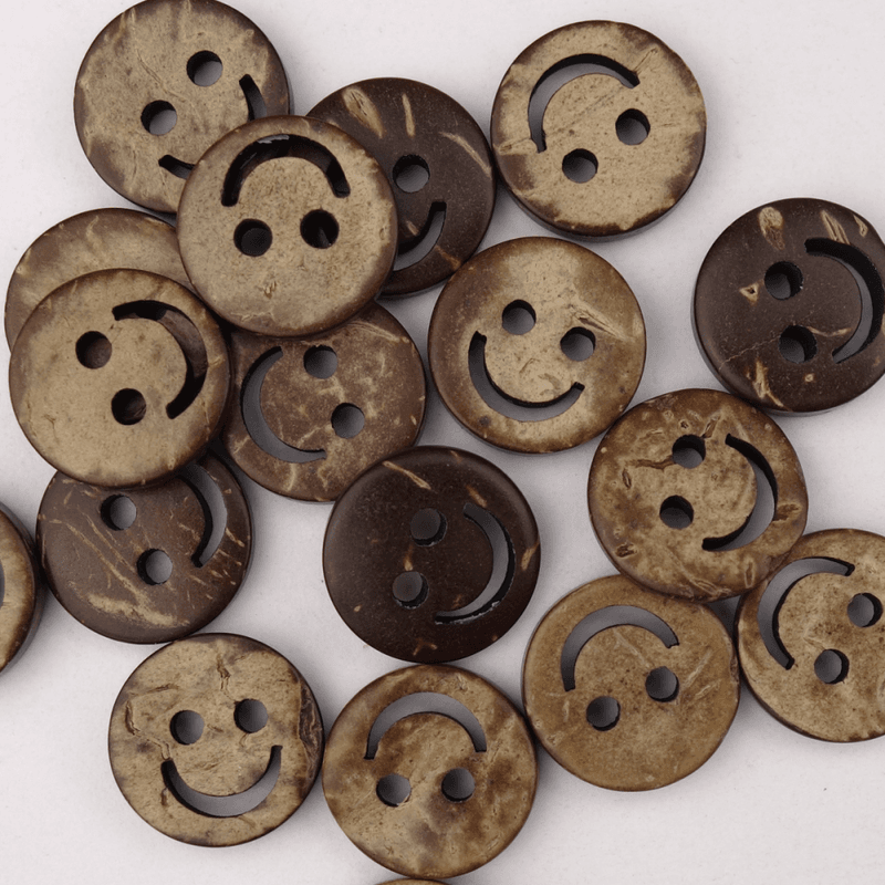 Smiley - 13 mm Kokosnøtt Knapp