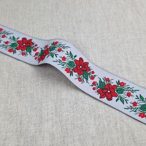 Hovedbilde Sadie Hvit/Rød - Pyntebånd 33 mm