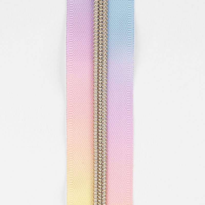 Pastell/Gull - 3 m Nylon Glidelås #5