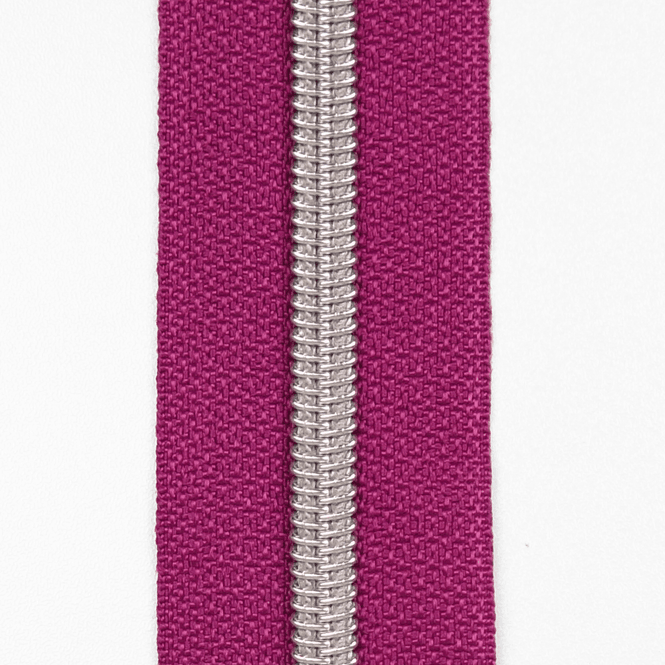 Hovedbilde Sølv/Berry - 3 m Glidelås 6,5 mm