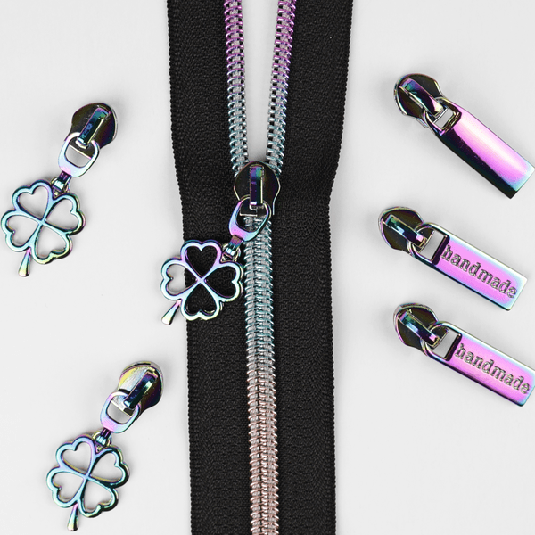 Sort/Regnbue - 3 m Nylon Glidel&aring;s #5