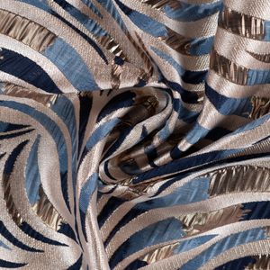 Hovedbilde Shimmer Leaves Blue - Jacquard Metallic