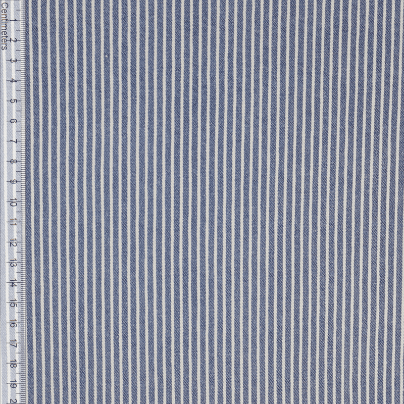 Stripy Lys Blå - Stretchdenim