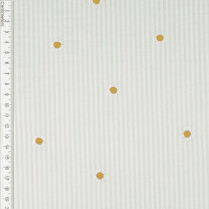 Hovedbilde Daisy Stripe Lys Gr&oslash;nn - Seersucker Brodert Bomull