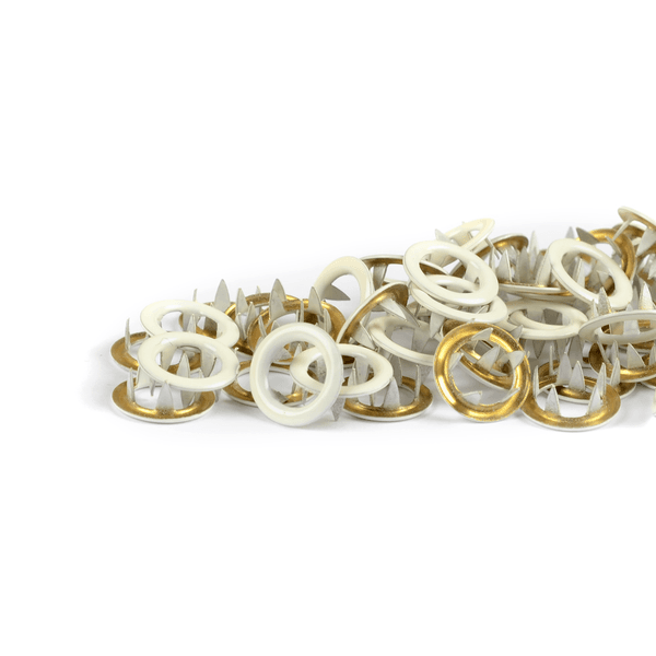 Naturhvit TD metalltrykknapper - 10 stk