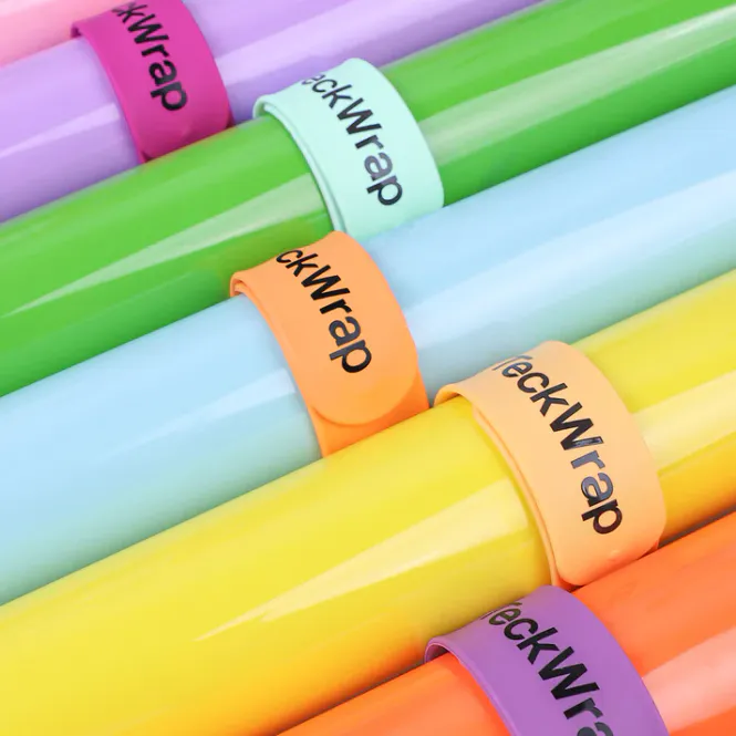 Hovedbilde Silicone Vinyl Slap Bracelets 6pk, Skarpe farger