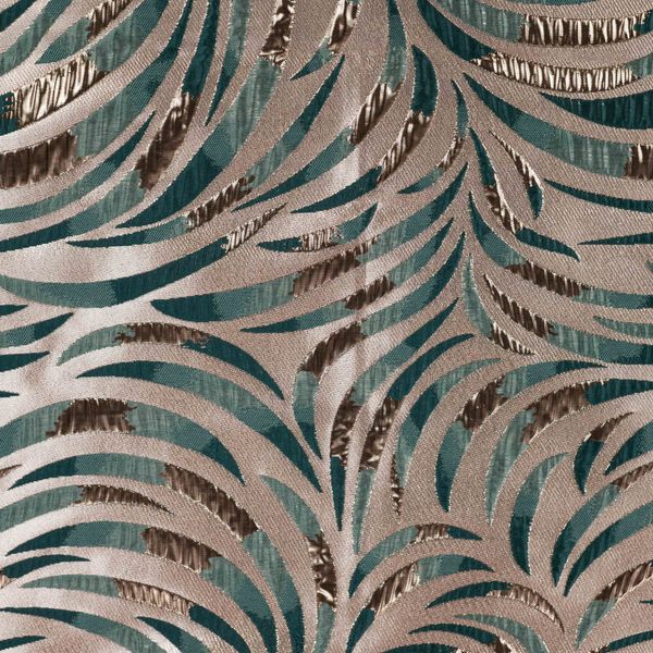 Shimmer Leaves Green - Jacquard Metallic
