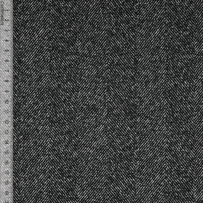 Petrol Herringbone - Jaqcuard