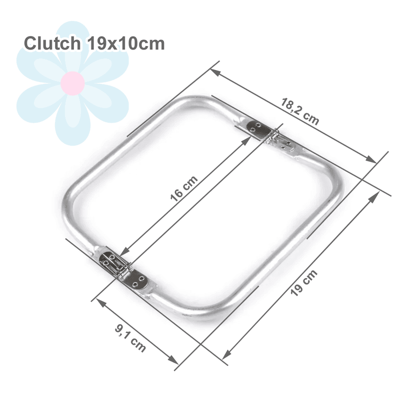 Firkantet Veskeramme til clutch 19x10cm