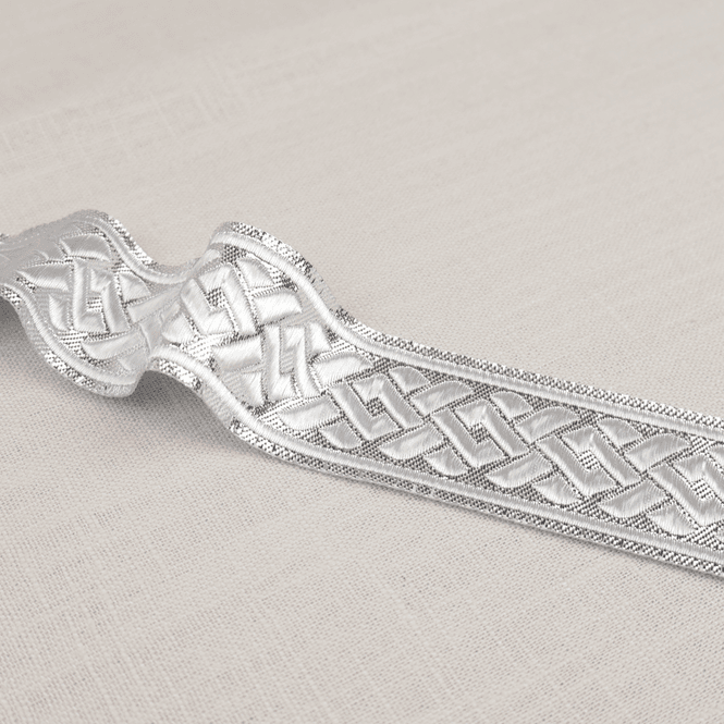 Hovedbilde Flette Sølv – Pyntebånd 33 mm