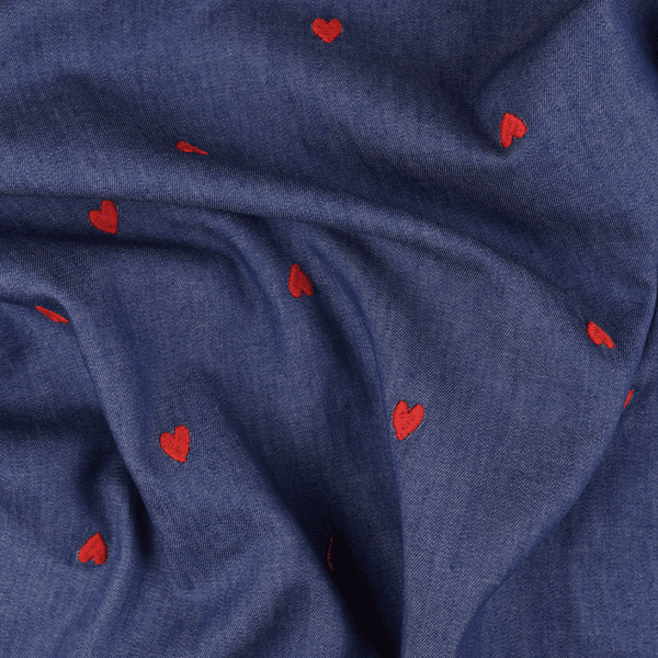 Hjertelig - Brodert Chambray