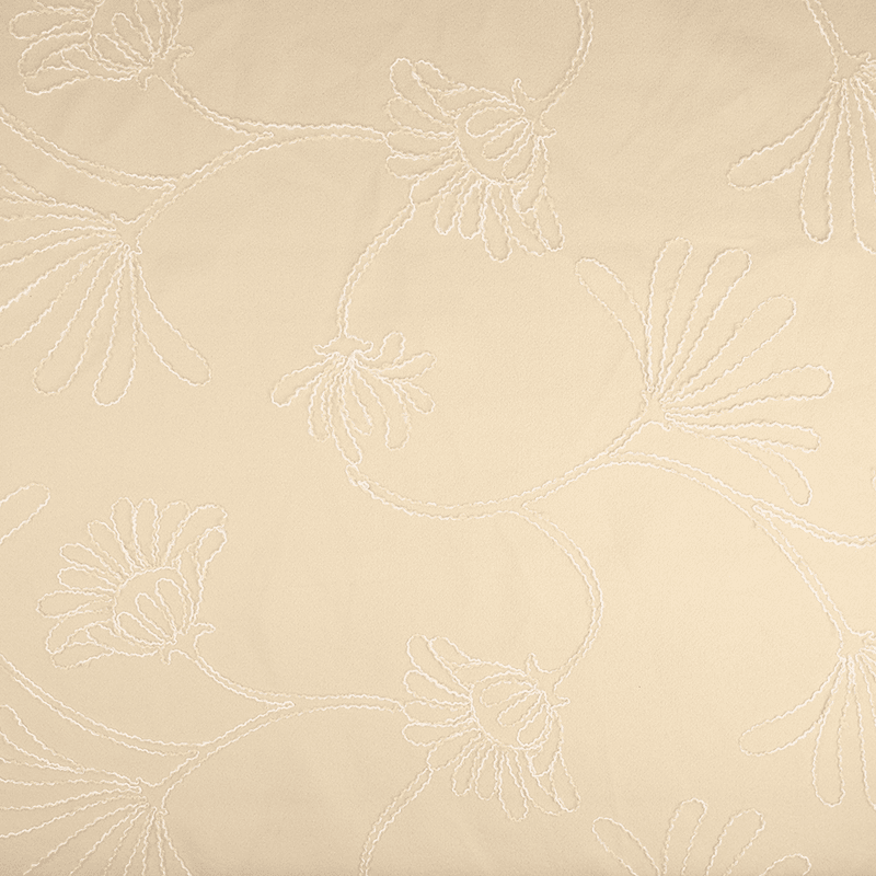 Flora Beige - Brodert Jakkestoff