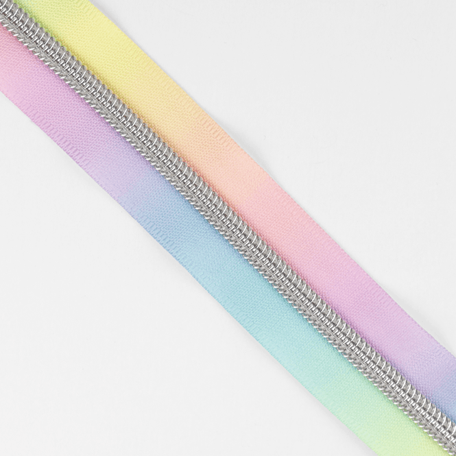 Hovedbilde Pastell/Sølv - 3 m Nylon Glidelås #5