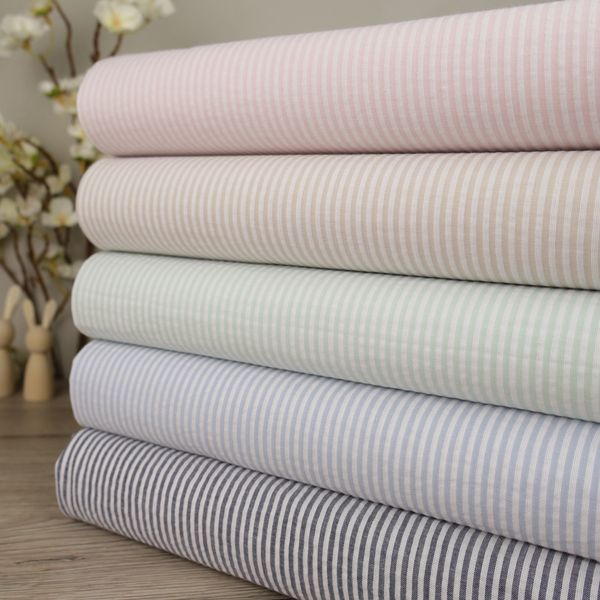 Stripe Marinebl&aring; - Seersucker Bomull