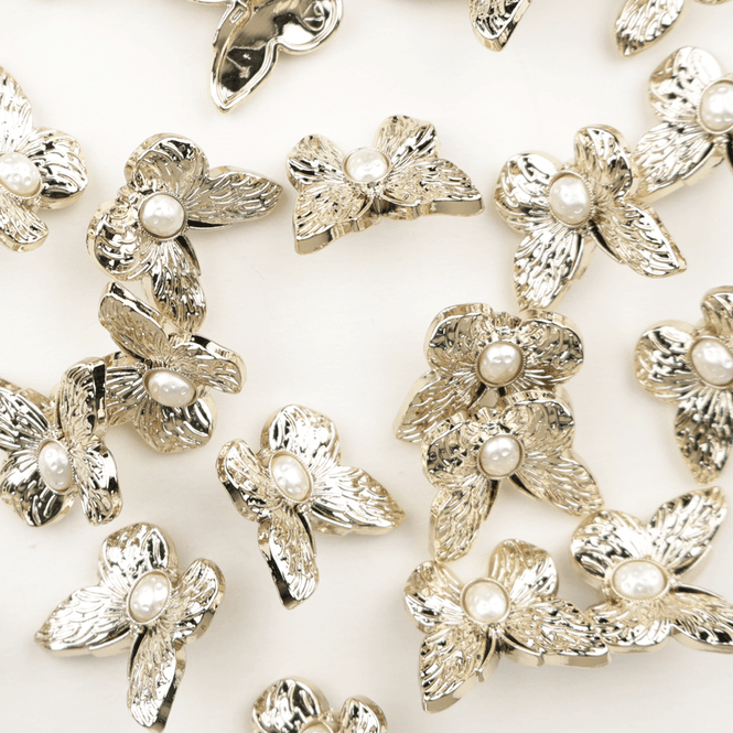 Hovedbilde Butterfly Bead Whitegold - 20 mm Metall Knapp