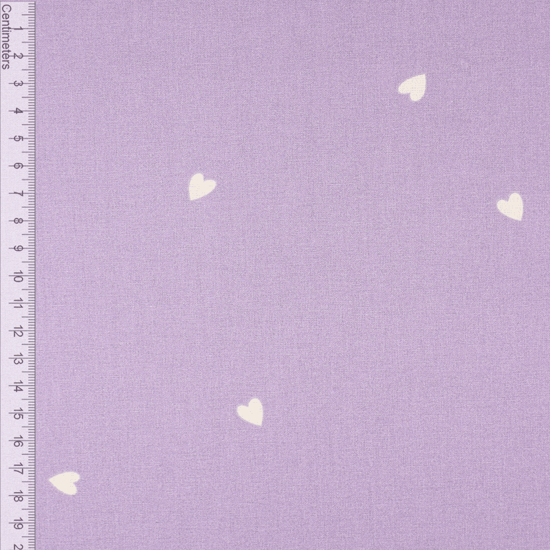 Heart Confetti Lavender - Fast Bomull