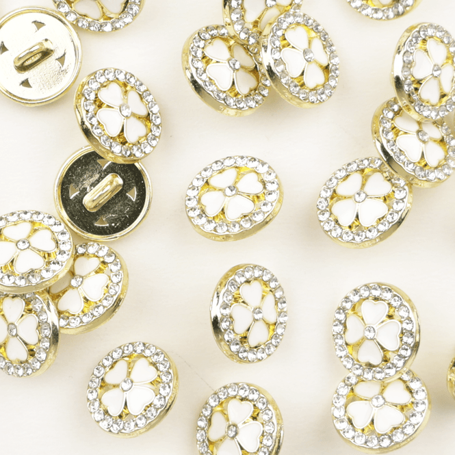 Hovedbilde Glam Flowery Gull - 13 mm Metall Knapp