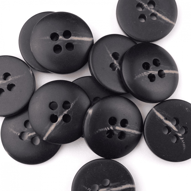 Hovedbilde Saturn Sort - 18 mm Resin Knapp