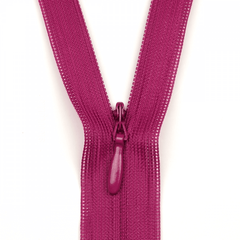 Fuksia - Usynlig Glidelås (4 mm)