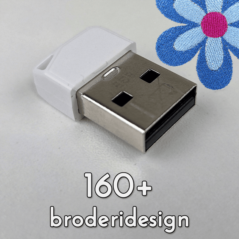 USB 16GB Minnebrikke med Broderidesign