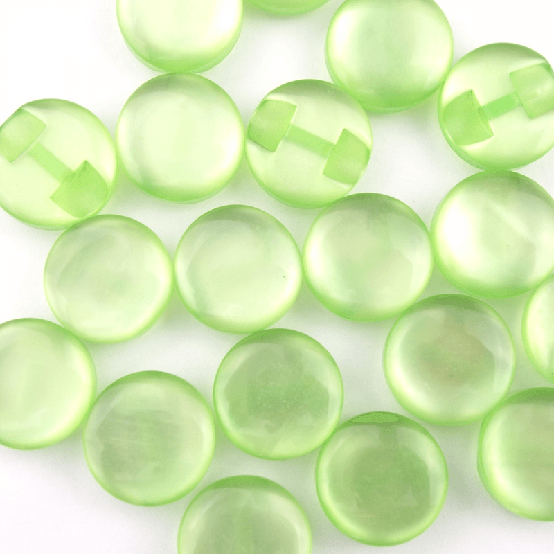 Candy Lys Grønn - 11 mm Resin Knapp