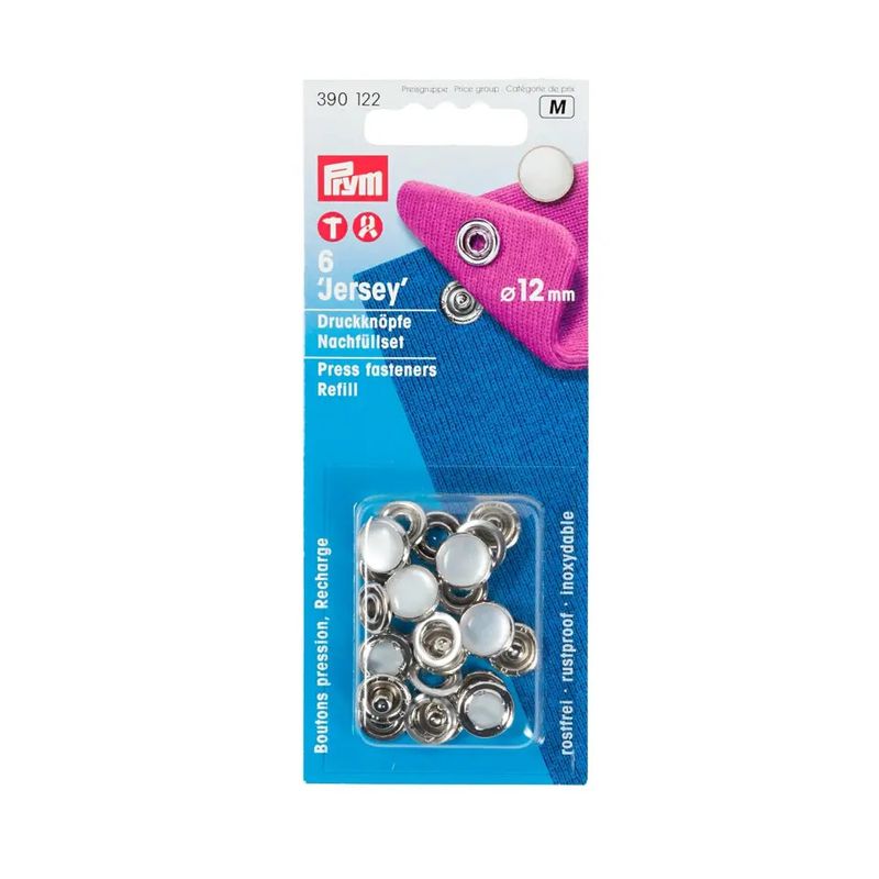 Refill Perlemor Metalltrykknapper 12 mm