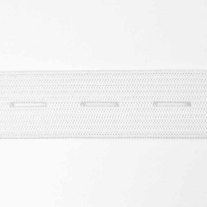 Hovedbilde Knapphullstrikk Hvit 19mm